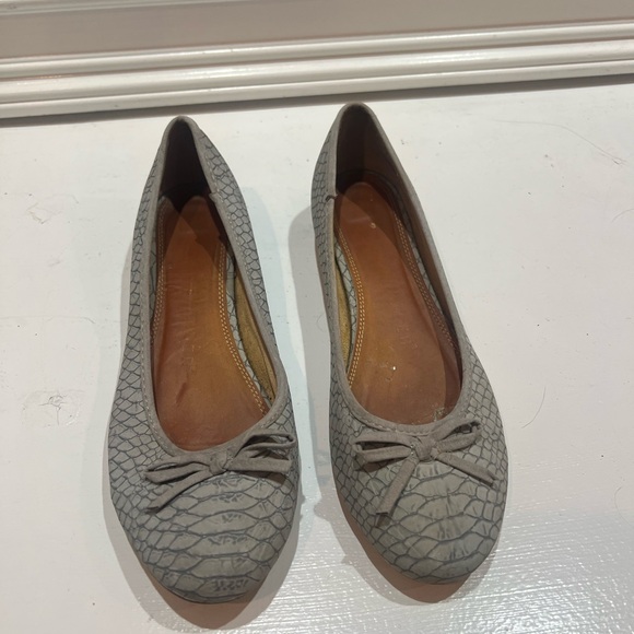 Athena Alexander Shoes - Athena Alexander Gray Snakeskin Flats